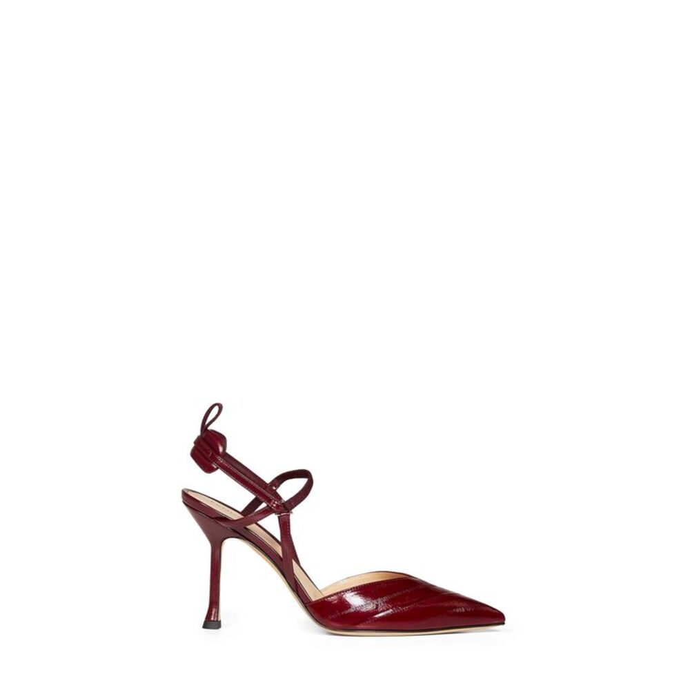 Fendi Women Burgundy Very Colibri Slingback Pumps In Leather